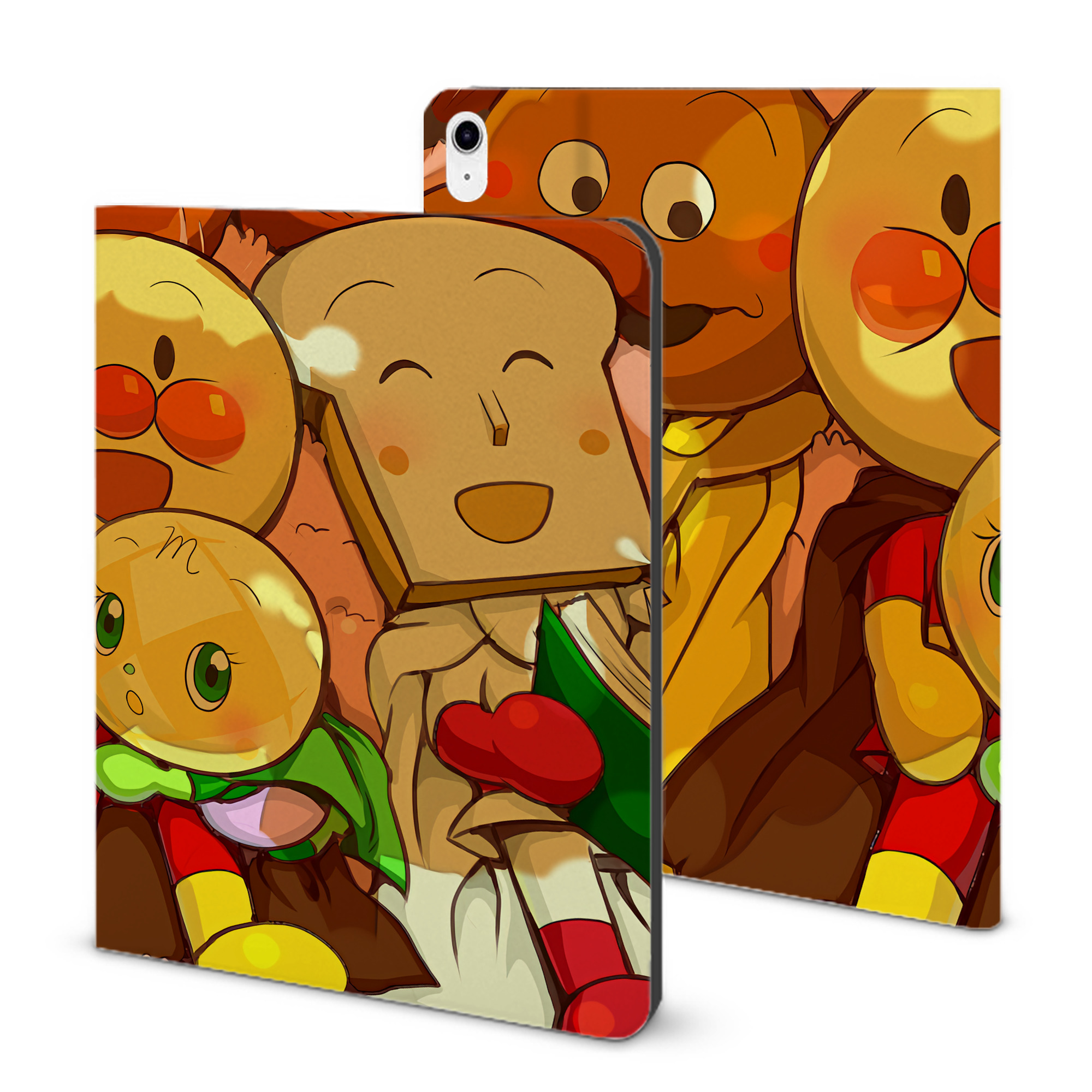 （画像用） アンパンマン Anpanman IPad ケース ブック型 PUレザー TPU 耐衝撃 軽量 薄型 ペン収納なし 全面保護 IPad 各モデル対応
